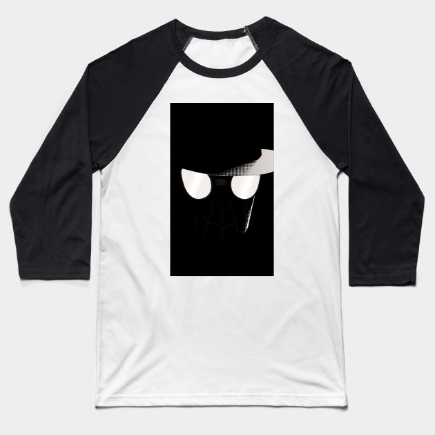 Noir, Spider Noir Baseball T-Shirt by BrunoMaxey
